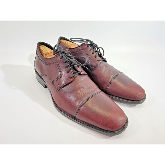 WN Men's Size 10 Johnston & Murphy Novick Brown Cap Toe Lace Up Shoes Oxfords - Picture 1 of 9